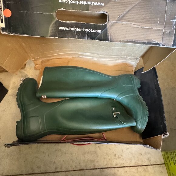 SCOTLAND Wellie Hunter Rain Boot Original Classic Tall Green 7 8 39 Wellington - Picture 2 of 13